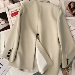 Korean Chic Black Blazer Office Lady High-end Brand Women Clothing Suits Spring Autumn Jacket Single-breasted Coats Long Sleeve 240402