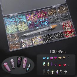 Tool 21grids Mix Nail Art Rhinestones Flatback Strass Shiny Glass Nail Stones Gems for 3d Nails Diy Manicure Decorations