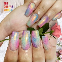 Glitter TCR6321R Iridescent Rainbow White Color With Colorful Light Hexagon Shape Nail Glitter Nail Art Decoration Face Paint Henna DIY