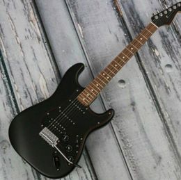 Factory Whole top quality GYST1066 Black Colour black headstock solid body Rosewood fretboard ST Electric Guitar shippin2334753