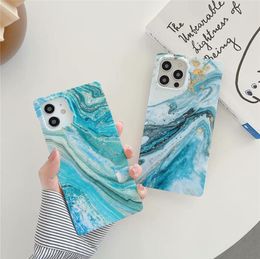 fashion Square marble Stone Texture Phone Cases For iPhone 13 12 11 Pro Max X XR XS 8 Plus Colourful Soft IMD Silicone Back Cover2994788