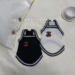 Dog Apparel Pet Black And White Camisole Maltese Yorkshire Teddy Cute Cat Clothes Spring Puppy Vest