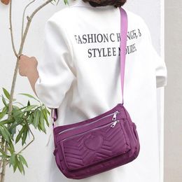 Shoulder Bags 2024 Womens Bag Waterproof Embroidered Dumplings Single Multi-layer Lattice Diagonal Messenger