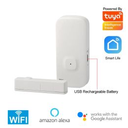 Detector Tuya 2.4G WiFi Door Contact Sensor Wireless Magnetic Window Detector Magnet Switch Open Alarm Smart Life Alexa Google