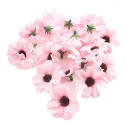 Decorative Flowers 100pcs Simulated Flower Daisy Artificial Fake Wedding Arch Arrangement Festival Party Holiday