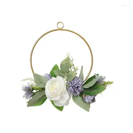 Decorative Flowers Wreath Hoops Metal Floral Hoop Rings For Making Wedding Wire Crafts With Camellia