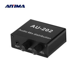 Amplifier AIYIMA Stereo Audio Mixer Sound Source Distributor Independent Volume Control For Headphone Amplifiers Power AMP 2 Way Output
