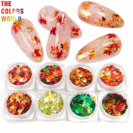 Glitter TCT242 Autumn Leaf Shape 5MM Maple Leaf Nail Glitter Nail Art Decoration Gel Body Glitter Makeup Handwork Crafts DIY Decoration