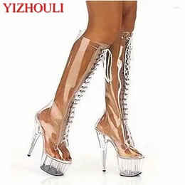 Dance Shoes 15 Cm Front High Heels Sexy Transparent Stage Women's Very 6 "high Fashion