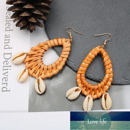 Simple Ocean Style New Rattan Shell Earrings Female Cross-Border Earrings European and American Fashion Wholesale Foreign Trade Jewellery