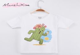 2018 Brand New Children Clothes Kids Tshirts Running Cactus High Quality 100 Cotton Child Short T Shirt Girls Clothing Tops Baby6239083