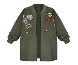 Women039s Jackets Army Green Outwear Cartoon Jacket Women Slim maniche lunghe Autunno Arrivo8466555