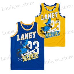 Men's T-Shirts BG Basketball Jerseys LANEY BUCCANRS REMIX 23 Sewing embroidery High-Quality Outdoor sports jersey White Yellow Blue 2023 New T240408