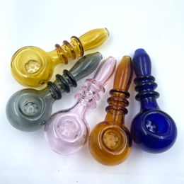 Snowflake Perc Glass Bowls Spoon Pipes Star Screen Colourful Glass Hand Pipes Tobacco Dry Herb Smoking Pipes