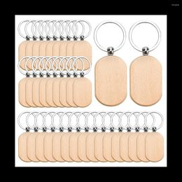 Hooks 110PCS Wood Keychain Blanks Unfinished Key Tag Engraving Chain For -Rounded Square