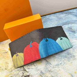 7A Quality Fashion Men Women Pumpkin printing Purses luxurys designers Yayoi Kusama pattern wallet bags zipper ZIPPY card coin Key Holders purse wallets M60895