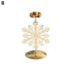 Candle Holders Unique Holder Design Snowflake Candlestick Elegant Metal Base For Christmas Dinner Or Home Office Gift Decor