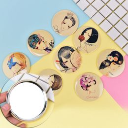 GU182 Cosmetic Compact Mirrors Espelho De Maquiagem Espejos Bolsillo Random Color Cute Girl Mini Pocket Makeup Mirror 240408