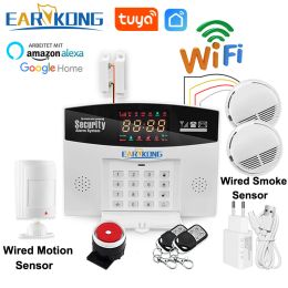 Kits Tuyasmart Wired Wireless 433MHz Wifi GSM Home Burglar Security Alarm System Smart Home English Russian Spanish 8 language