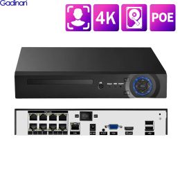 Recorder Gadinan 5/8MP 4K Audio Network Video Recorder 4/8/16CH Face Detection Security Surveillance CCTV IP Camera Motion Detection NVR