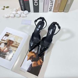 High heel sandals designer womens Leather Mid Heels women sandal Ankle Buckle Rubber Sole Mules heeled high Beach Sexy luxury Wedding Shoes with box sandals