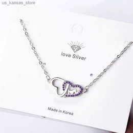 Pendant Necklaces 925 Sterling Silver Double Heart LOVE Necklaces For Women Fashion Wedding Luxury Quality Jewellery Free Shipping GaaBou240408ENFO