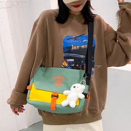 Shoulder Bags Canvas Women Messenger Bag Cute Fashion Large Capacity Female Satchel Student Crossbody School Book Bolsas