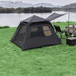 Tents and Shelters New Type of Outdoor Camping Fully Automatic Tent Blackening Style Tent Lattice Window Mosquito Proof Camping Equipment Portable L48