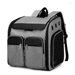 Cat Carriers Carrier Bags Breathable Holes Foldable Pet Travel Backpack For Cats And Small Dogs Double Door