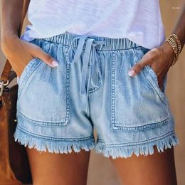 Women's Jeans Plus Size High Waist Elastic Drawstring Shorts 2024 Summer Arrival