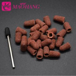 Bits MAOHANG Nail Art Tool 5*11mm 50pcs Sanding Bands +1pcs Nail Drill Grips handle Accessories for Nail Drill Machine