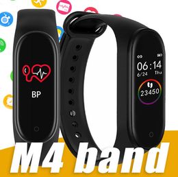 New M4 Smart Bracelet Fitness Tracker Heart Rate Monitor IP67 Waterprooof Smart Watch For Universial Android Phone with Retail Box2840061