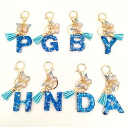 Key Rings Initial Letter Keychains For Girls Women Cute Butterfly Heart Keychain Backpack School Bag Drop Delivery Jewellery Dhms3