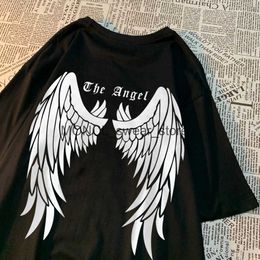 Men's T-Shirts The White Wings Of Angels Men Women Tops Pattern Crewneck T-Shirt Oversize Tee Clothing Harajuku Loose Tshirt Couple H240408