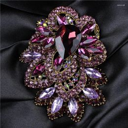 Brooches Exquisite Fine Jewelry High-end Luxury Banquet Accessories Exaggerated Bling Zircon Flowers Brooch Pin Corsage