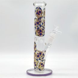 10 Inch Glass Beaker Bongs Golden Sand Sull Heady Bong Hookah Traingle Oil Rigs Bubbler Water Pipe Bong Tobacco Smoking Smoke Pipes 14mm Bowl