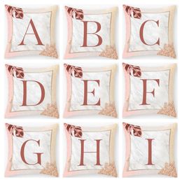 Pillow Golden Pink Letter Pillowcase Decoration Sofa Polyester For Home