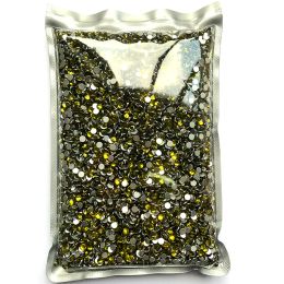 Decorations 14400Pcs in Bulk Package Wholesale Flatback Clear Olive Non Hotfix Glitter Nail Rhinestones SS3SS20 Nail decorations Y0020