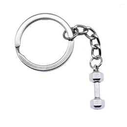 Keychains 1pcs Dumbbell Keychain On The Phone Accessories Jewelry Tools Wholesale Ring Size 28mm