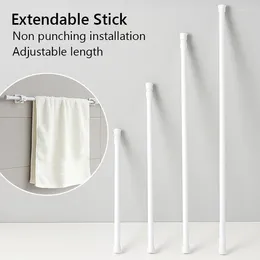 Shower Curtains 1pc Rod Extendable Stick Shoe Cabinet Layering Bathroom Towel Holder Multi Purpose Spring Pole Storage Rack