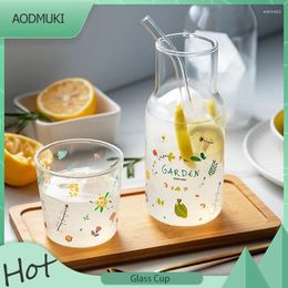 Wine Glasses Japanese-Style High Borosilicate Glass Pot Cup Set Juice Jug Cold Drink Cute Garden Pattern Home Water Mug Afternoon Tea