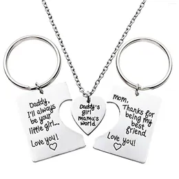 Pendant Necklaces Daddy's Girl Mama's World Year Thanksgiving Gifts For Her Trendy Family Jewelry Daughter Father Son Daddy Mother