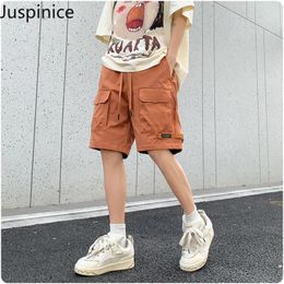 Men's Shorts Summer Workwear Retro Functional Loose Straight Casual High Street Five-quarter Pants Men Bottom Male Clothes