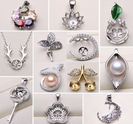 New Pearl Pendant Accessories 925 Silver Necklace Settings DIY Pearl Necklace Women Fashion Jewellery Wedding Gift6763960