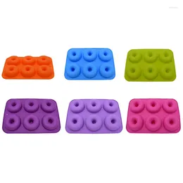 Baking Moulds Six Lattice Multicolor Donut Tool Kitchen Cake Mould Brightly Coloured Silicone Pan Mould