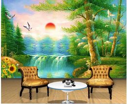 Wallpapers 3d Wallpaper For Room Oil Painting Chrysanthemum Tree Landscape Customized Po