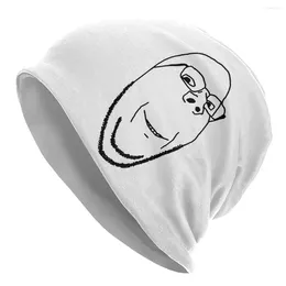 Berets Smiling Wholesome Wojak Soyjak Skullies Beanies Hats Warm Autumn Winter Outdoor Cap Knitted Bonnet Caps For Men Women Adult