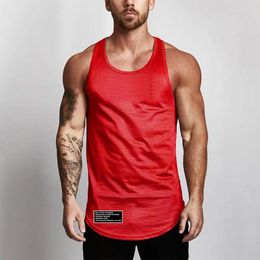 Men's Tank Tops Gym Fitness Training Sport Vest Men Casual Rounded Hem Sleeveless Summer Mesh Quick Dry Workout Muscle Slim Fit Shirt