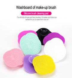 Whole Silicone Makeup Brushes Cleaner Silicone Brush Cleaning Pad Scrub Mat Makeup Brush Washing Tools Pad6607357