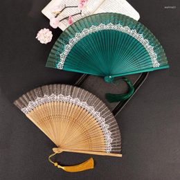 Decorative Figurines Colour Changing Crown Fan Folding Lace Fashion Japanese Style Hanfu Pography Home Decor
